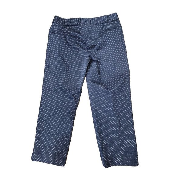 Talbots Pants Signature Navy Polka Dot Mid-rise Straight Legs crop Women's 10 - Picture 3 of 5